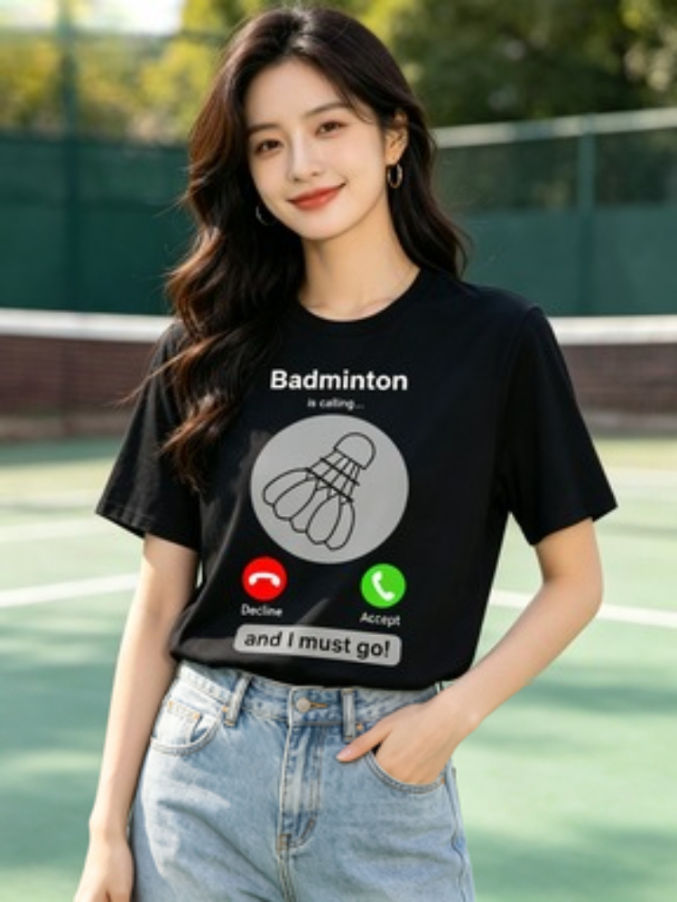 Badminton Quotes Short - Dames Fun Badminton T-shirt Patroon T-shirt