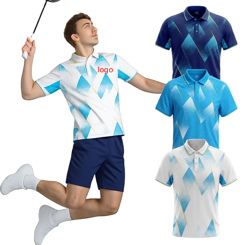 Badminton Logo - Badmintonpoloshirt voor heren, aangepast logo, naamnummer,