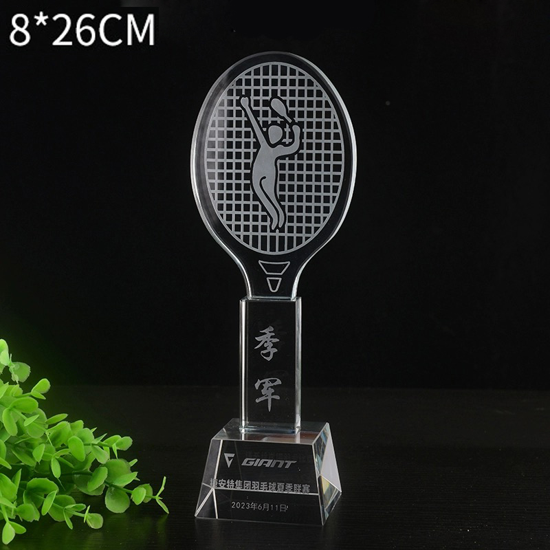 Badminton Logo - Aangepaste Crystal Trophy Badminton Tennis Competitie