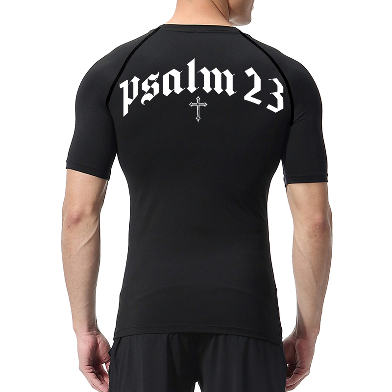 Psalm 23 Cross Print Compressi - T Shirt Dry Fit recensie en prijs